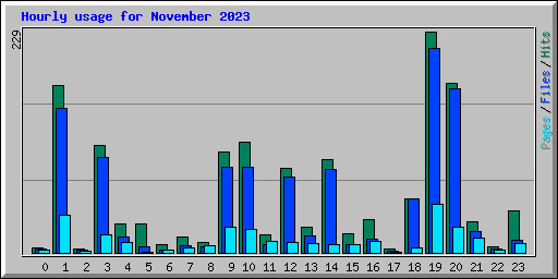 Hourly usage for November 2023