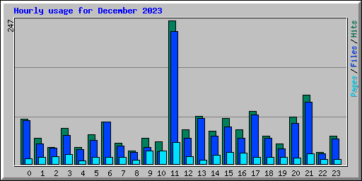 Hourly usage for December 2023